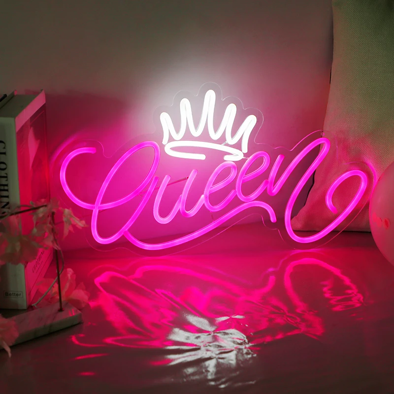 

Queen Decor Neon Signs Led Light for Bar Pub Club Home Wall Hanging Flex Neon Lights Wedding Home Party Decor