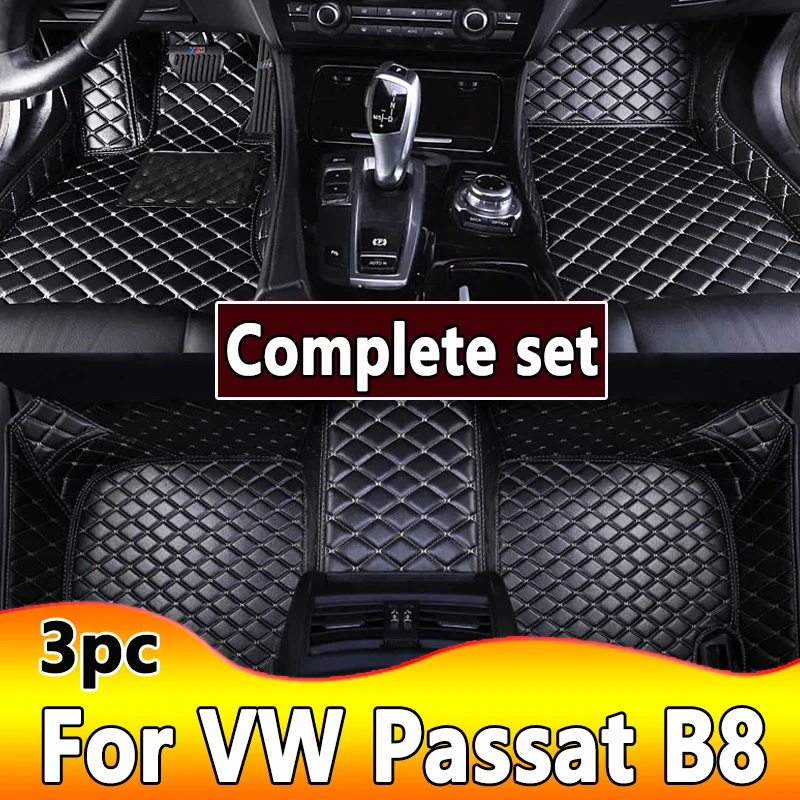 Custom Automotive Car Floor Mats For VW Passat B8 2016 2017 2018 2019 2020 Auto Luxury Leather Men Women Car Mats Full Coverage