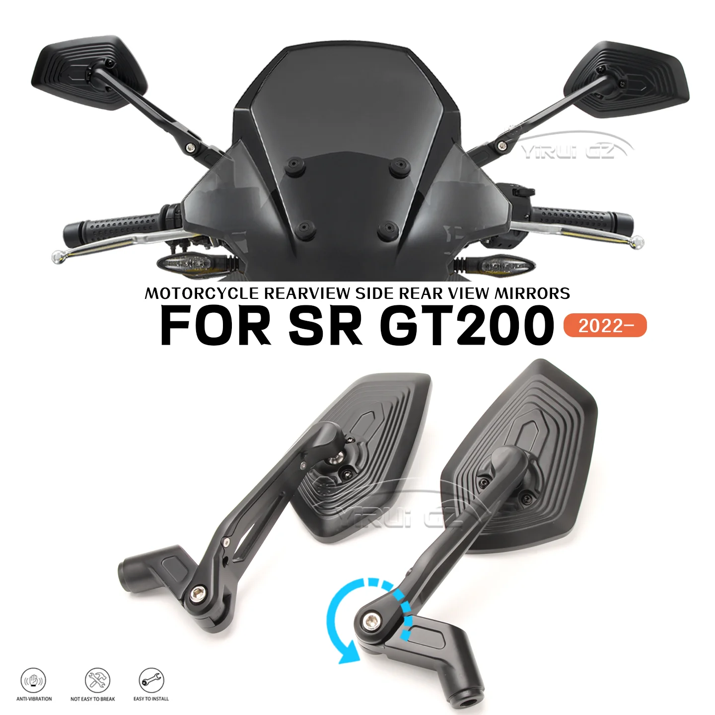 لأبريليا sr gt200 sr gt200 sr gt200 sr gt200 sr gt 200 200 دراجة نارية مرآة الرؤية الخلفية الألومنيوم قابل للتعديل الجانب مرايا الرؤية الخلفية 2022- #1