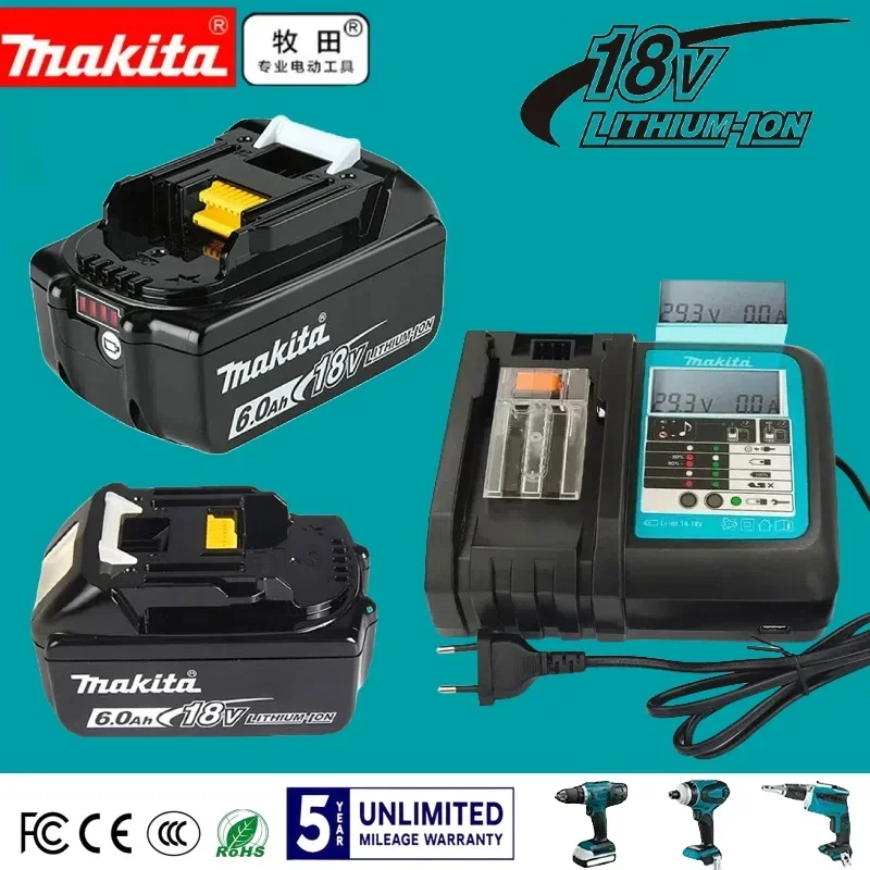 18V 6.0Ah Makita Original With LED lithium ion replacement LXT BL1860B BL1860 BL1850 Makita rechargeable power tool battery