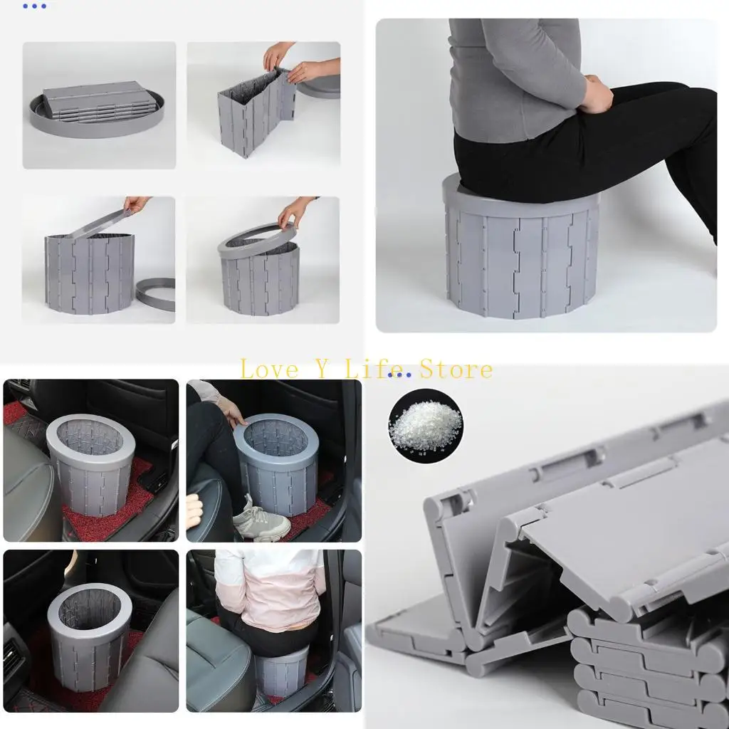 

L74C Portable Car Toilet Folding Outdoor Living Toilet Travel Potty Waterproof Compact Toilet Camping Accessories Durable
