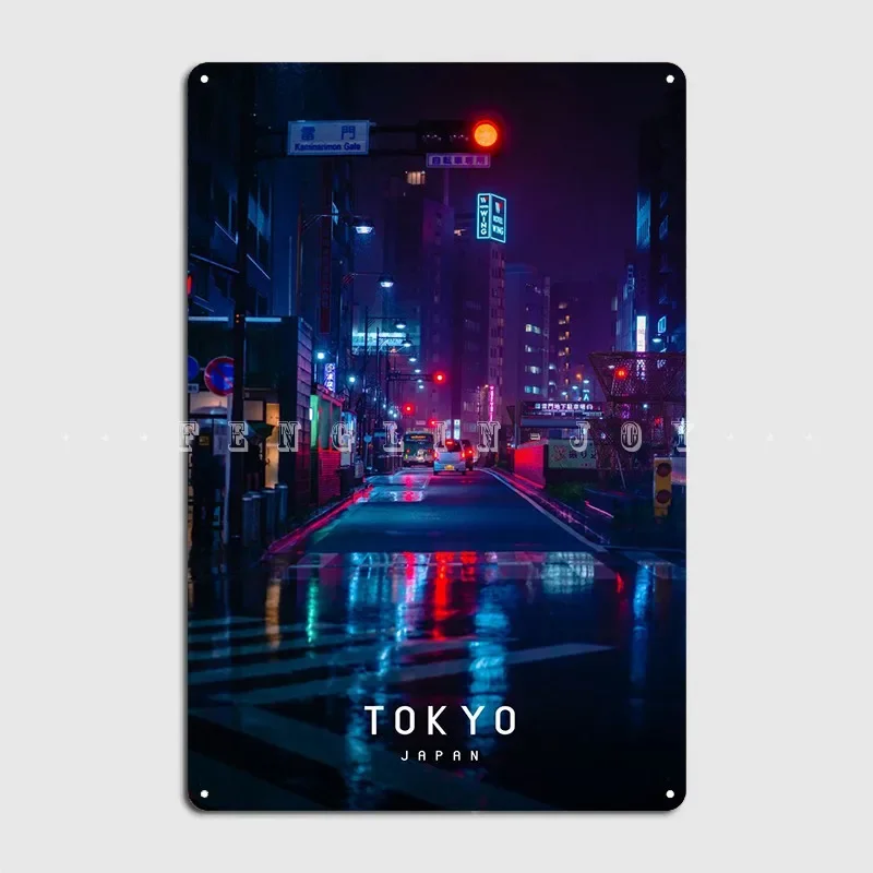 Tokyo Metal Plaque Poster Club Wall Printing Wall Plaque Tin Sign Poster