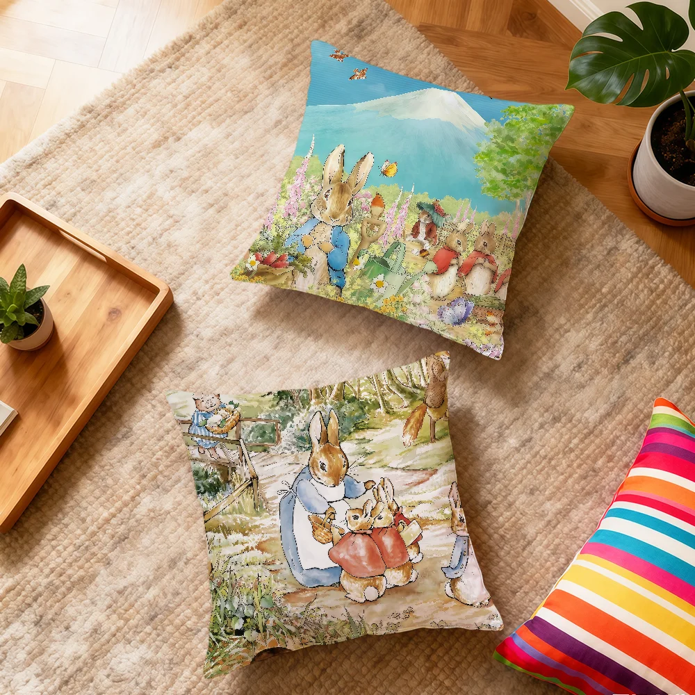 

fairy tale picture book Cute P-Peters Rabbit soft pillowcase Sofa Home Living Room bedside Decor pillow cover Gift Party hogar