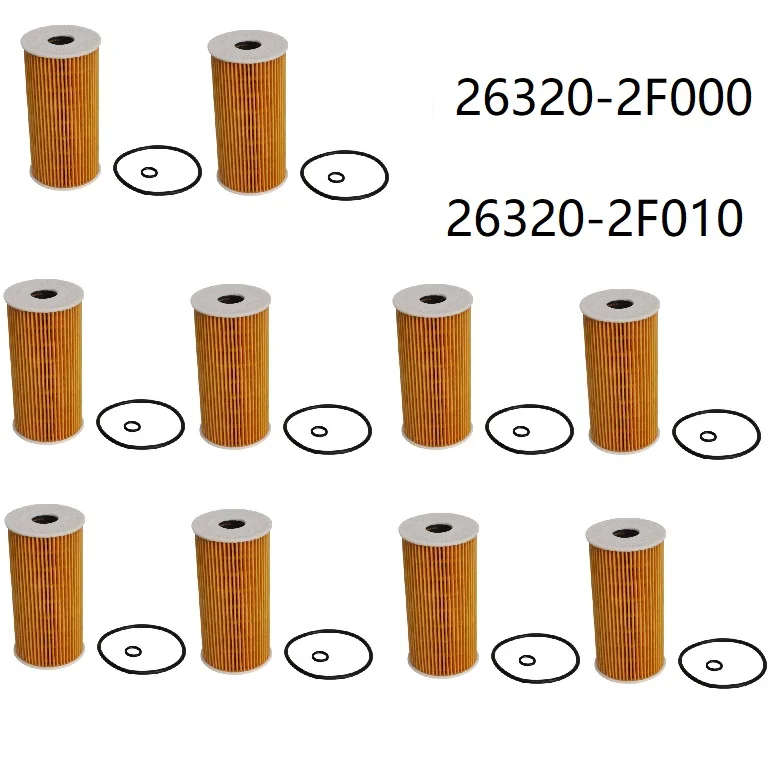 

10pcs Oil Filter 26320-2F000 263102F010 for HYUNDAI ix35 SANTA FE TUCSON KIA SORENTO SPORTAGE STINGER GENESIS G70 26310-2F011