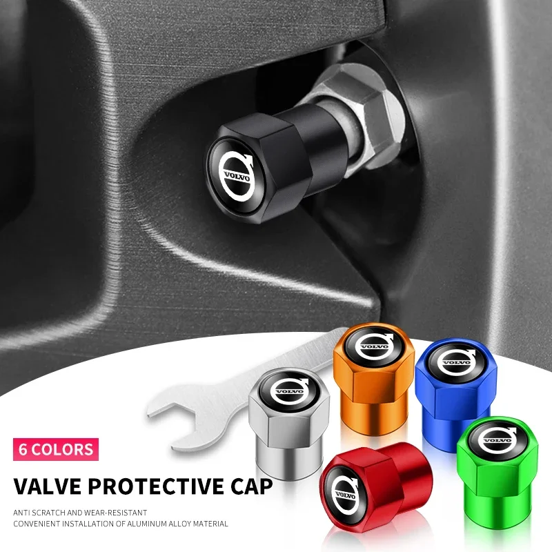 

4pcs Car Badges Wheel Tire Valve Stem Caps Covers Auto Accessories For Volvo R Design Xc60 V60 S60 V40 V50 S40 S80 C30 Xc40 Xc70