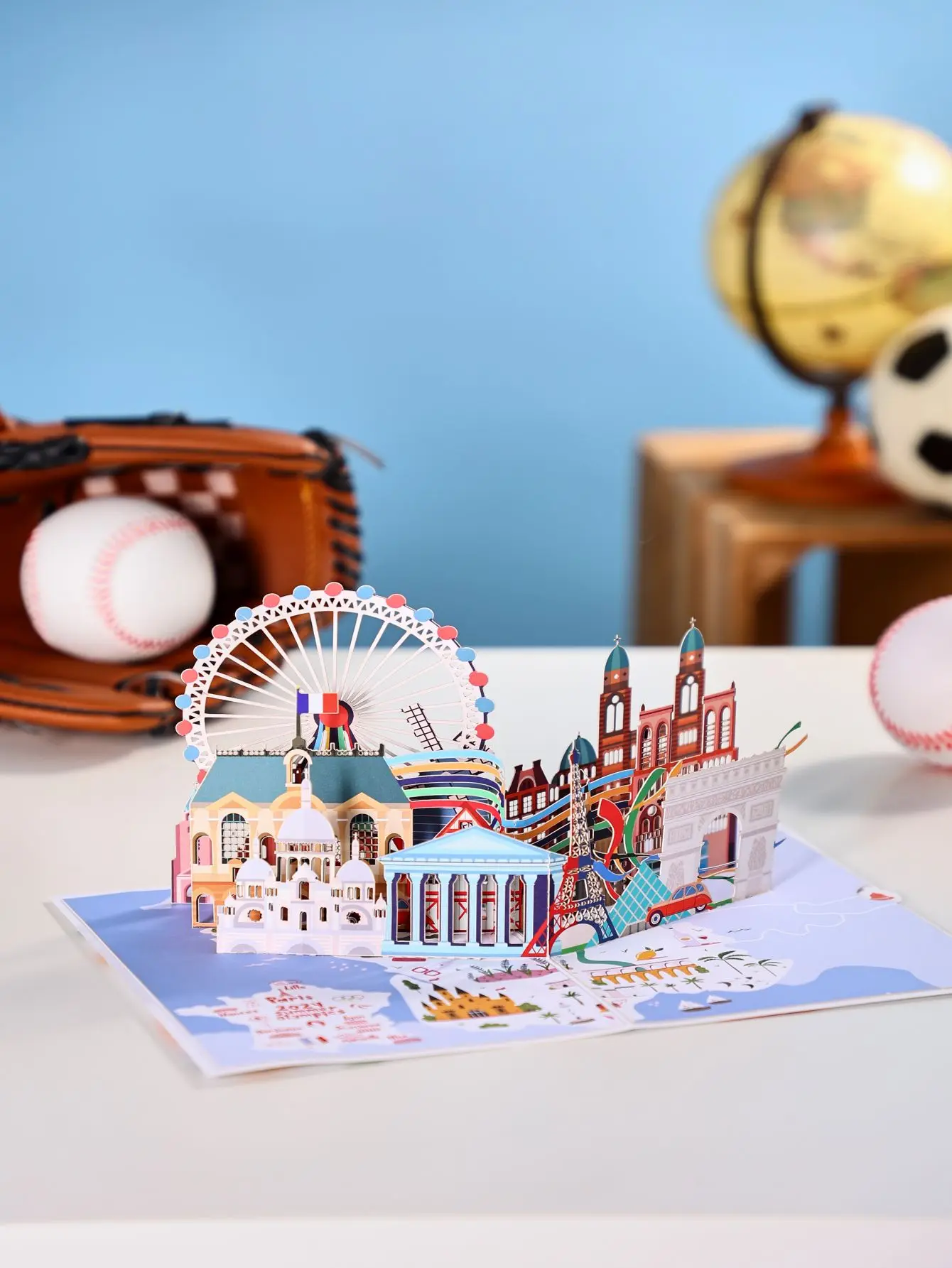 3D-Pop-up-Karte der Weltstadt, Reise-Souvenir-Grußkarte, Wahrzeichen-Design der Paris Tokio New York, perfektes Geschenk für Reiseliebhaber