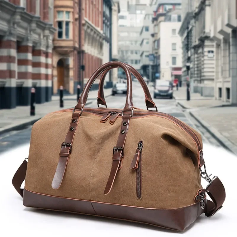 

Travel Handbag Large Bag Bag PU Men Luggage Canvas Travel Leather Outdoor Capacity Luggage Bag Fitness Tote Hiking Simulation