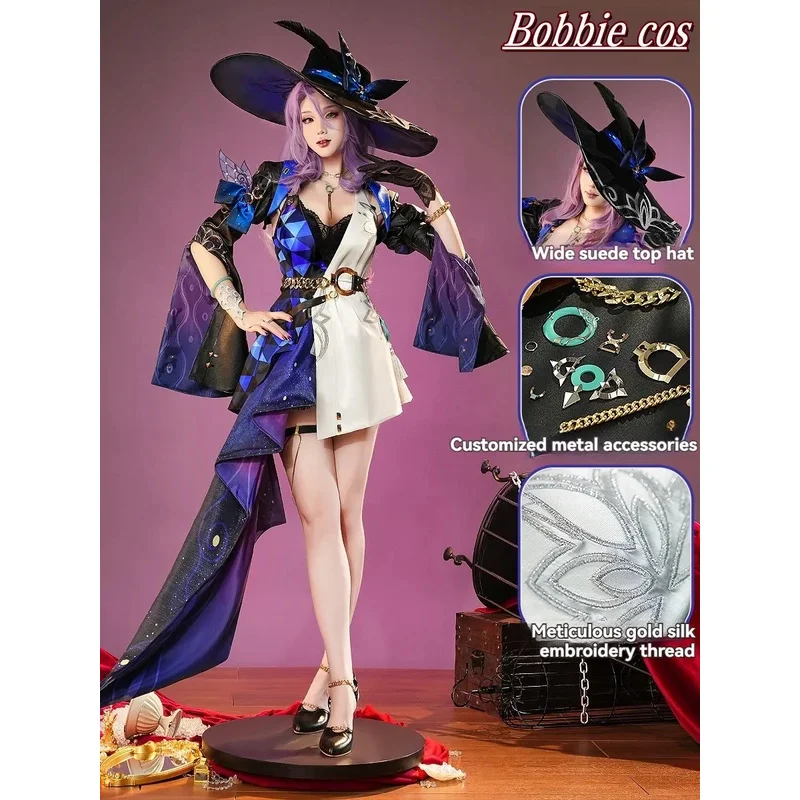 

Honkai: Star Rail Bobbie cos Jade Косплей Костюм Хэллоуин Рождество Comic con Game Аниме Вечеринка Star Core парик + кепка + обувь