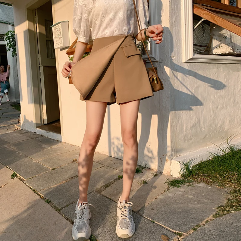 High Waist Shorts Mini Skirt Women Asymetrical Design Suit Short Women Pants 2023 New Women Clothing Slim Shorts Skirt for Women