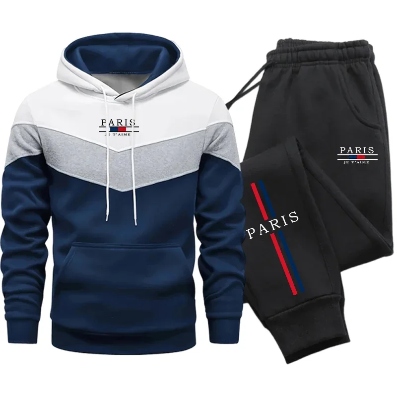 Fall Winter Daily Casual Sports Jogger Suit Men's Set/Hoodie/Pants 2026 Paris Fashion Hooded Sweatshirt and Sweatpants S-4XL
