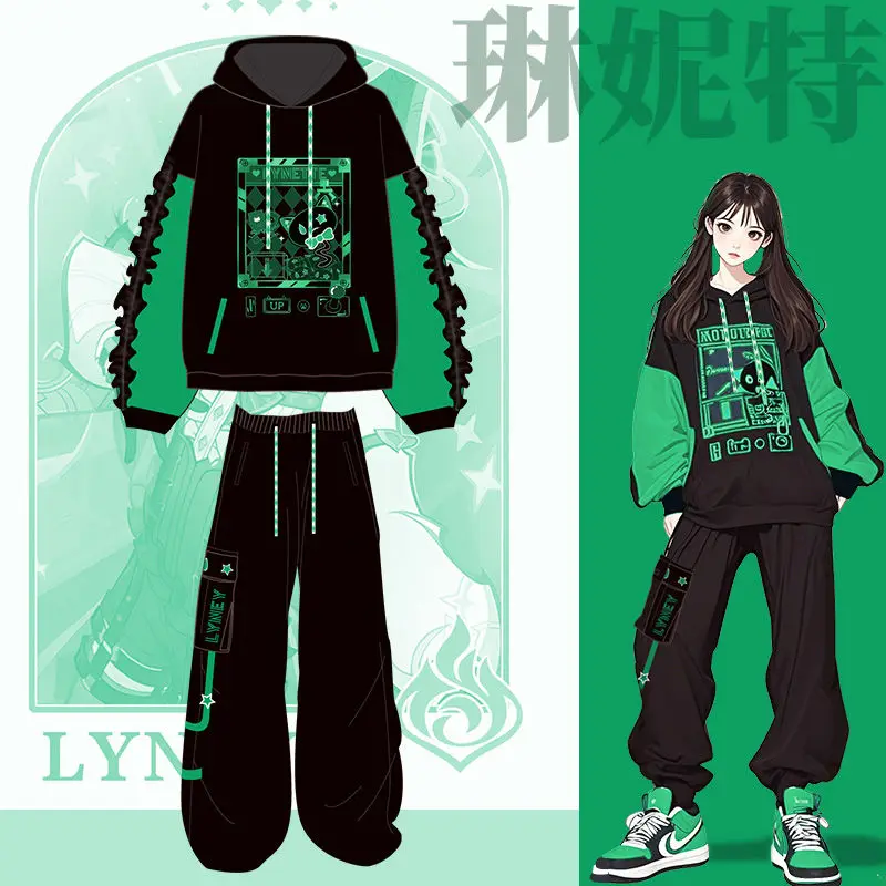 

Game GS Impact Anime Cos Lynette 2025 Unisex Travel Simple New Spring and Autumn Outerwear Sweatpants Hoodie Gift