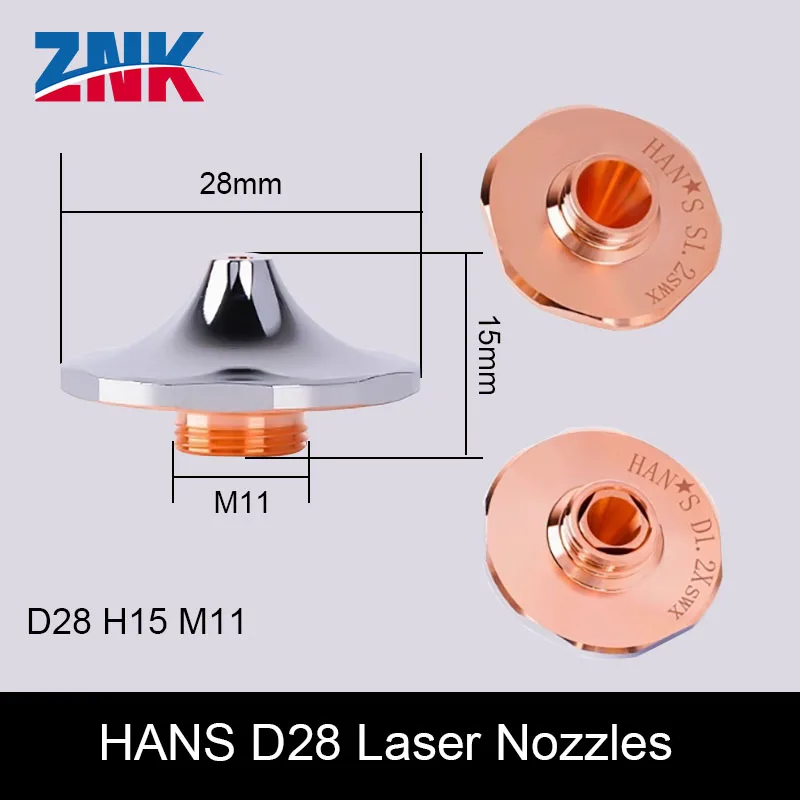 ZNK MCSB DX buses Laser Dia.28mm calibre 1.0-5.0mm simple et Double couche Compatible buse de Machine de découpe Hans WSX