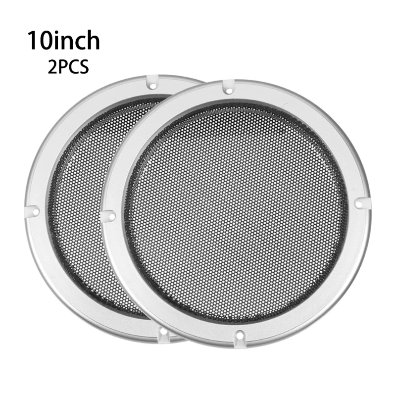 1 Pair Silver Replacement Round Speaker Protective Mesh Net Cover Speaker Grille 2/3/4/5/6.5/8/10 inch Speaker Accessory