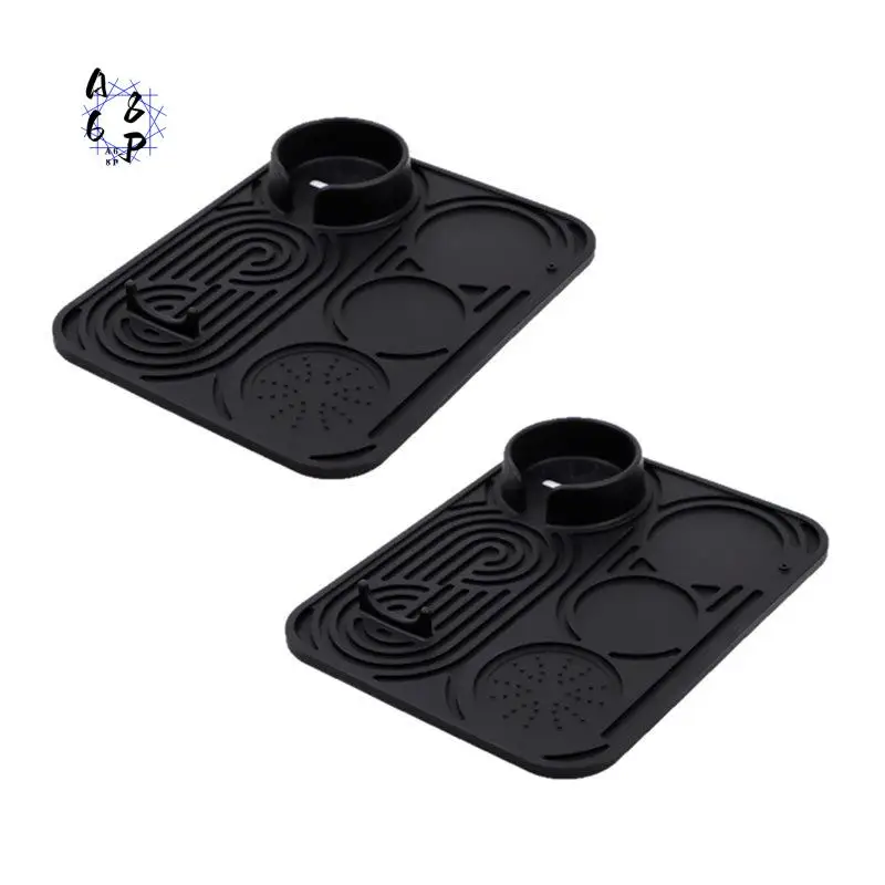 A68P-2PCS Silicone Coffee Mat Universal For Ninja Luxe Cafe & Other Machines Non-Slip Protects Countertops &Holds Accessories
