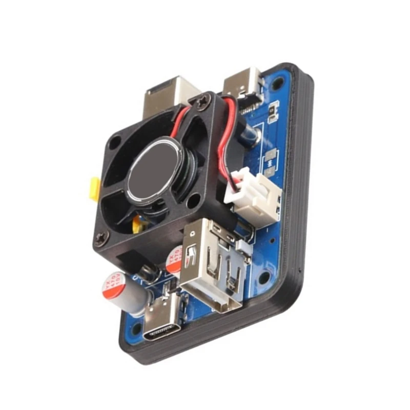 5V5A PD Power Module For RPi 5, PD Input, Wide Input, Multiple Interfaces with Cooling Fan