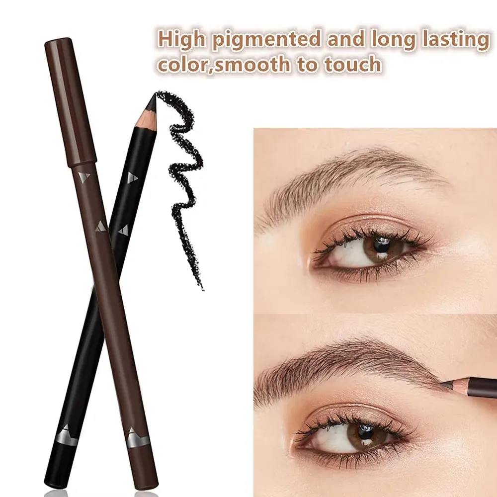 6/12Pcs Augenbraue Bleistift Wasserdicht Professionelle Frauen Augen Make-Up Stift Einfache Farbe Natürliche Schwarz Braun Kosmetische Schönheit augenbraue Werkzeug – Detail 6