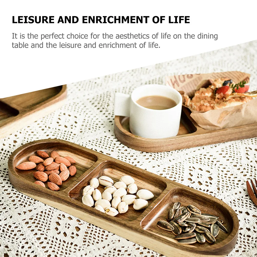 Wooden Snack Serving Tray – Wear-Resistant Modern Multi-Function Dry Fruit Plate for Tabletop & Desktop Entertaining