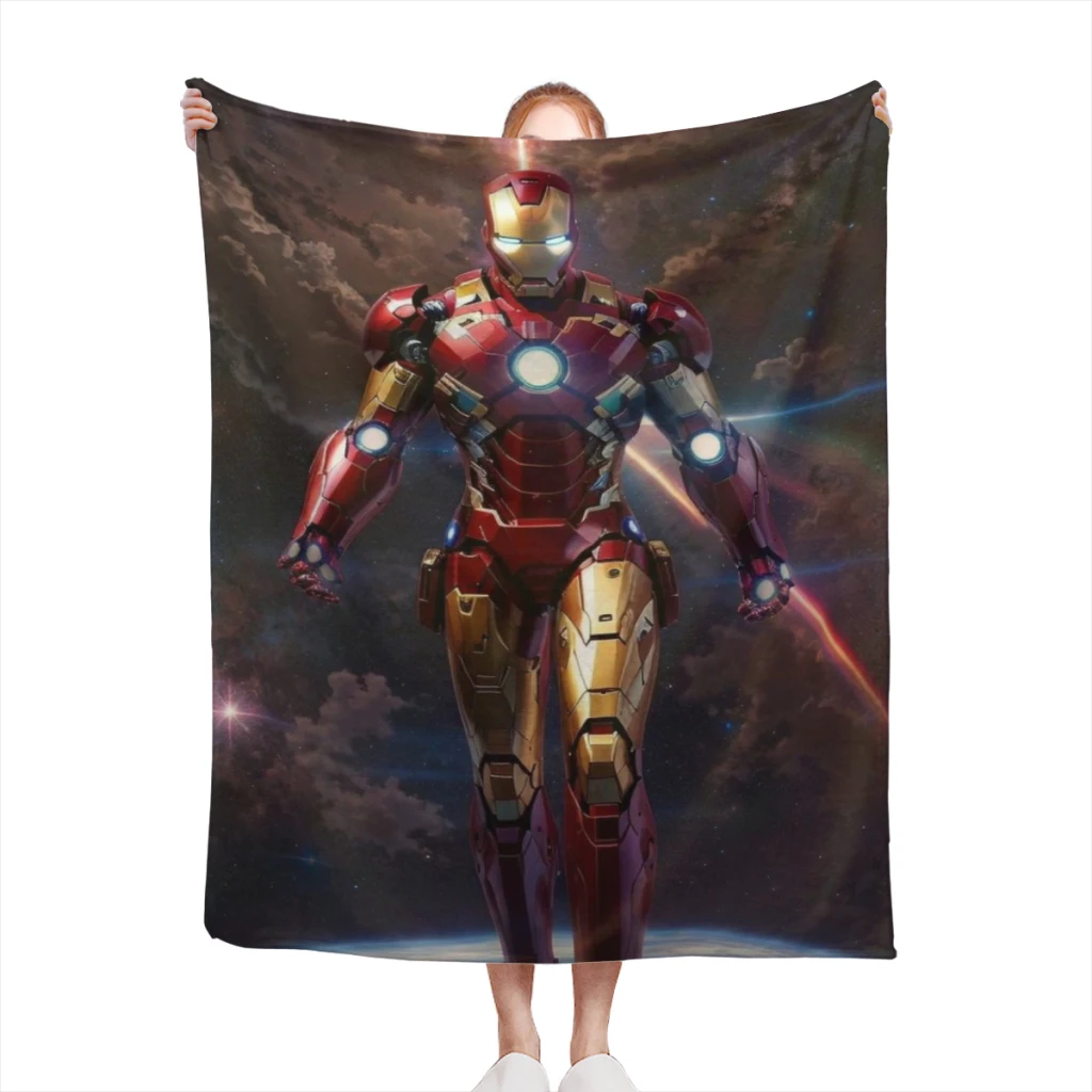 

Iron Man Blanket Sofa Bedroom Bed Home Office Nap Blanket Car Travel Picnic Blankets Gift