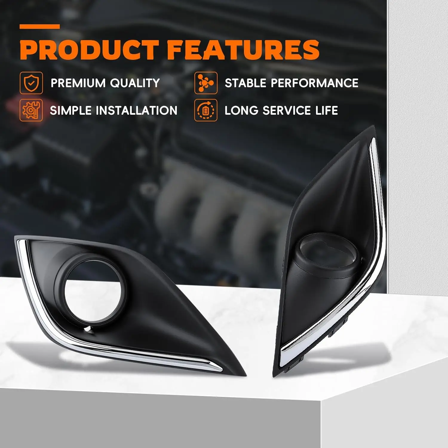 

Для Mitsubishi Outlander MK3 2015-2019 передний бампер, противотуманная фара, лицевая панель, рамка лампы с хромированной отделкой, левая и правая