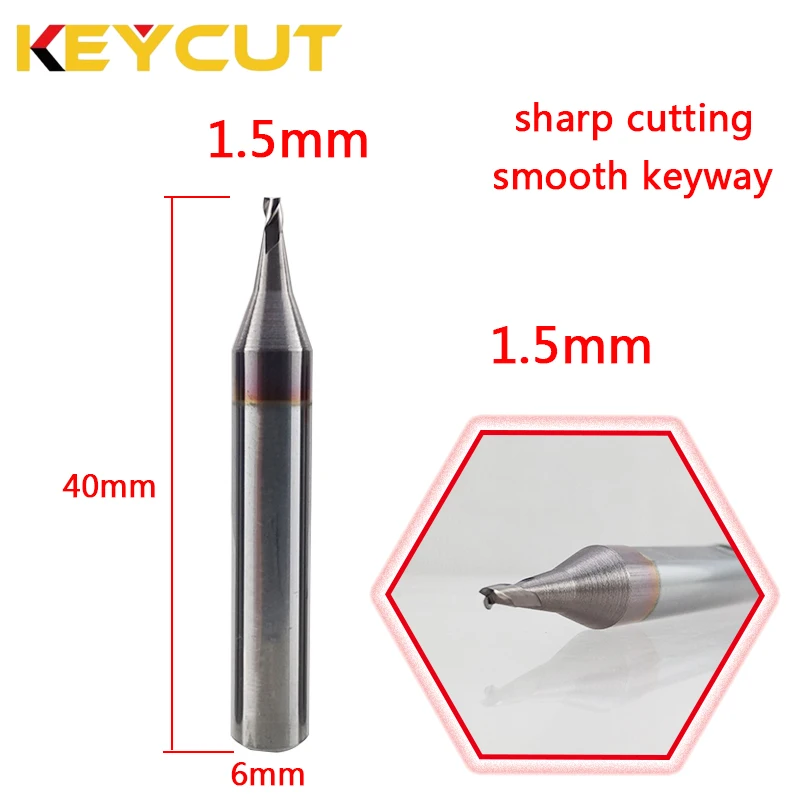 Milling Cutter 1.0mm 1.2mm 1.4mm 1.5mm 2.0mm 2.2mm 2.5mm 3.0mm End Mill Cutter 3 Flute for  Vertical manual Key Machine