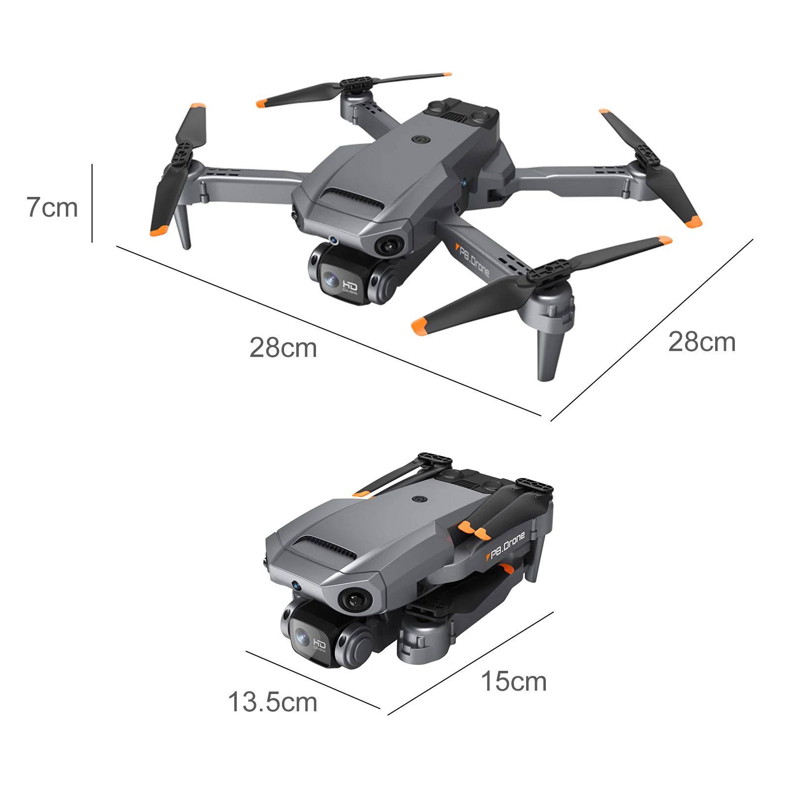 P8 RC Quadcopter مع كاميرا مزدوجة 4K ، طائرة بدون طيار بالتحكم عن بعد مع وظيفة ، 4 جوانب ، تجنب العقبات ، رحلة على الطريق ، التحكم في الإيماءات