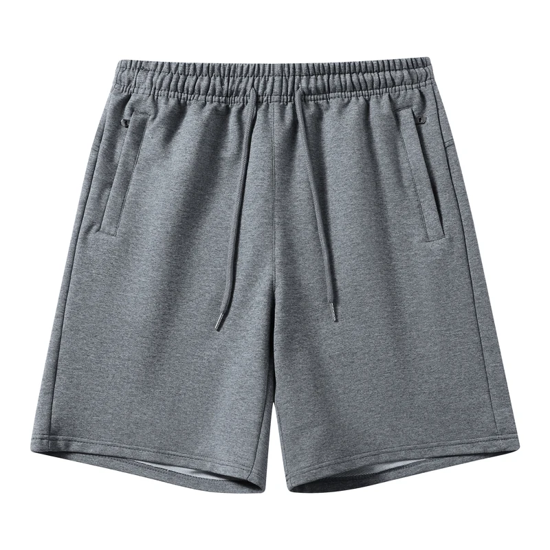 Short à lacets élastique pour hommes, poches zippées, monochromatique, vêtements décontractés, tout match, genou, été, nouveau, mode, 2024