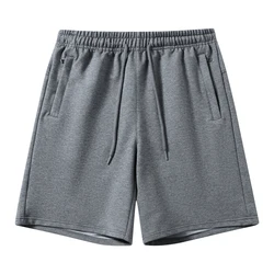 Calções de joelho com zíper monocromático masculino, roupa elástica solta, com renda, que combina com tudo, casual, novo, moda verão, 2022