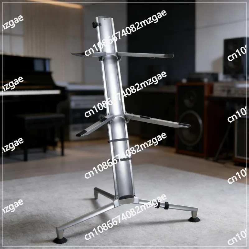 Universal Electronic Keyboard Stand, Premium Aluminum Double-Tier Aircraft Design with Tablet and Sheet Music Holder