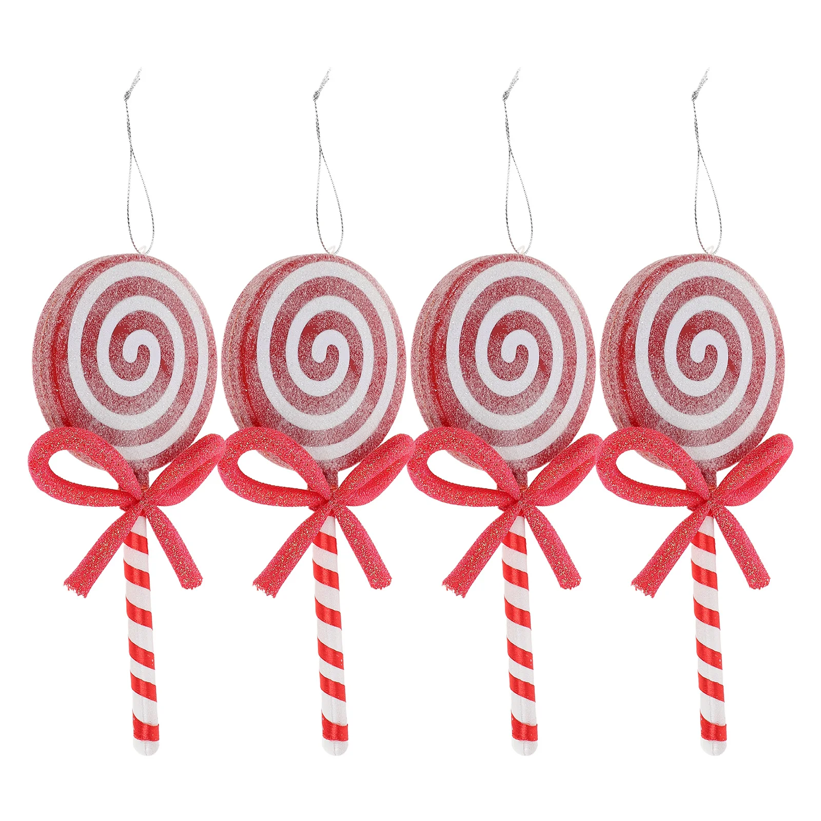 

4pcs Simulation Candy Decorations Realistic Fake Lollipop Props For Christmas Tree Hanging Lollipop Ornaments Party Craft