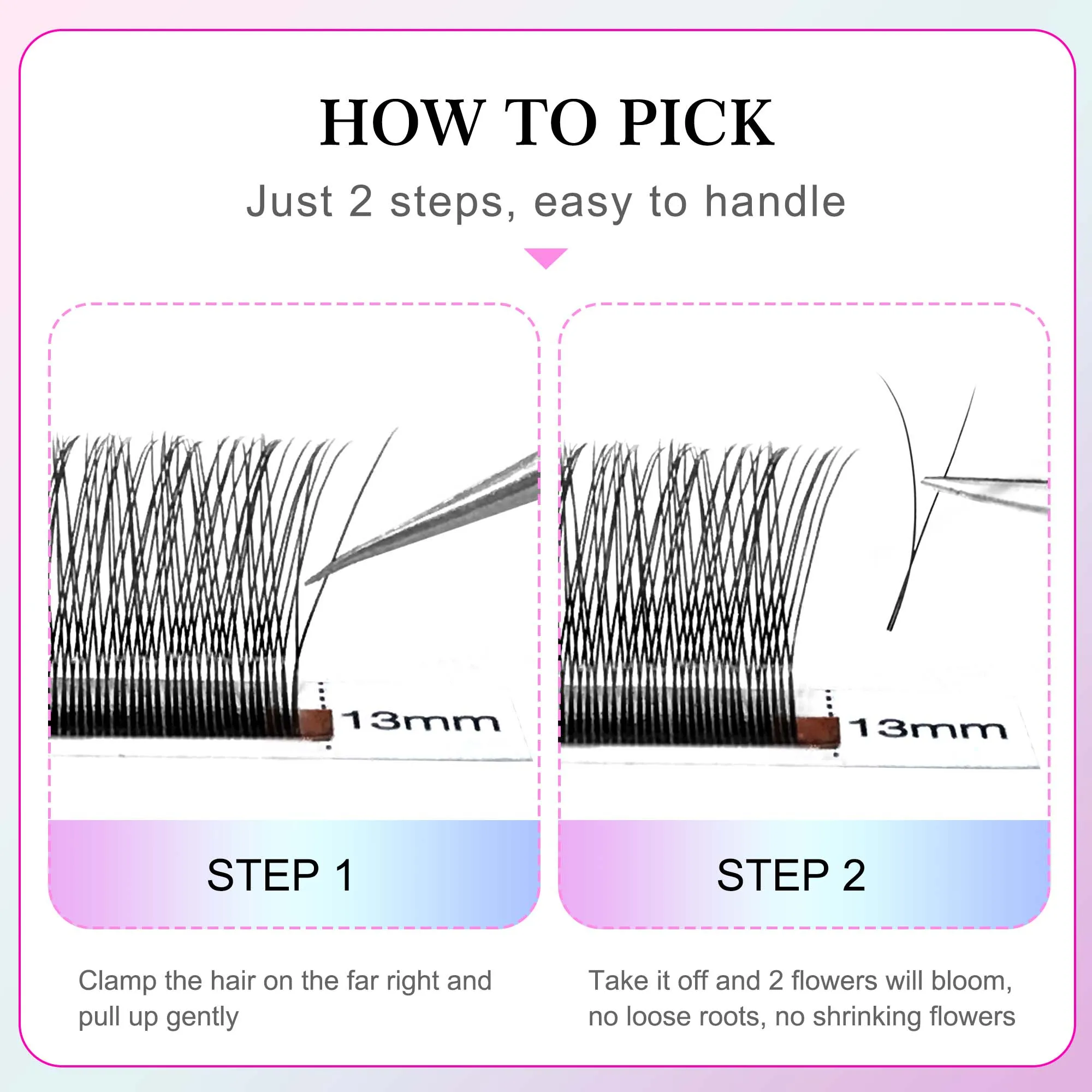 CoMango 2D Y (1D YY) Wimpernverlängerung 12 Reihen weiches russisches Volumen Mink natürliche falsche Wimpern Make-up-Zubehör – Detail 4