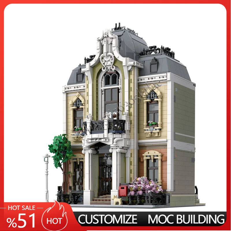 3748 ELEMENTÓW Miejski Hit Sprzedaży Widok Ulicy MOC-10326 Modułowy, Wykwintny Model Domu Puzzle na Zamówienie Kreatywne Pomysły Zabawka dla Dzieci Prezent na Urodziny