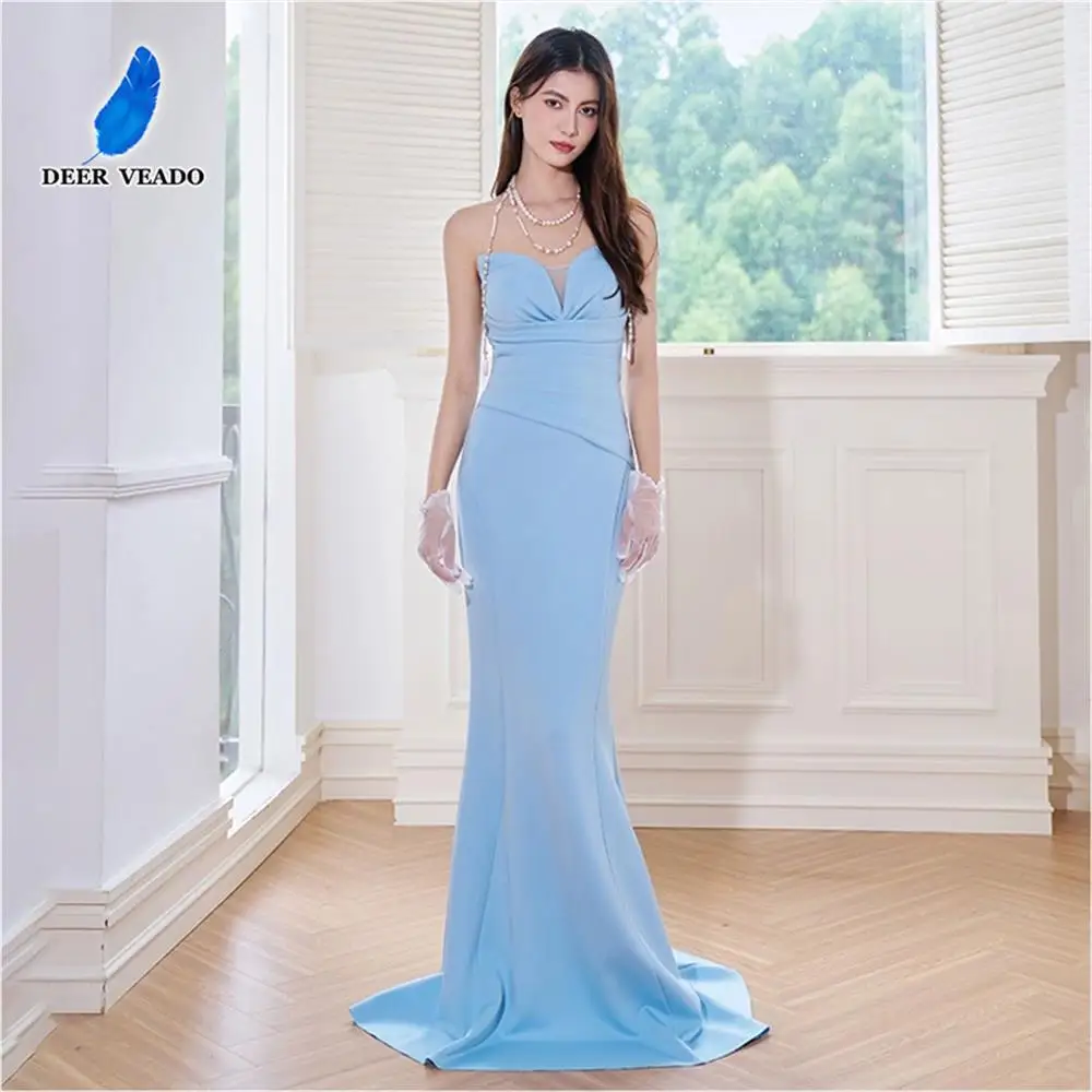 

DEERVEADO 8 цветов сексуальные вечерние платья русалки женские мягкие атласные платья для торжественных случаев длинные платья для выпускного вечера гала-платья