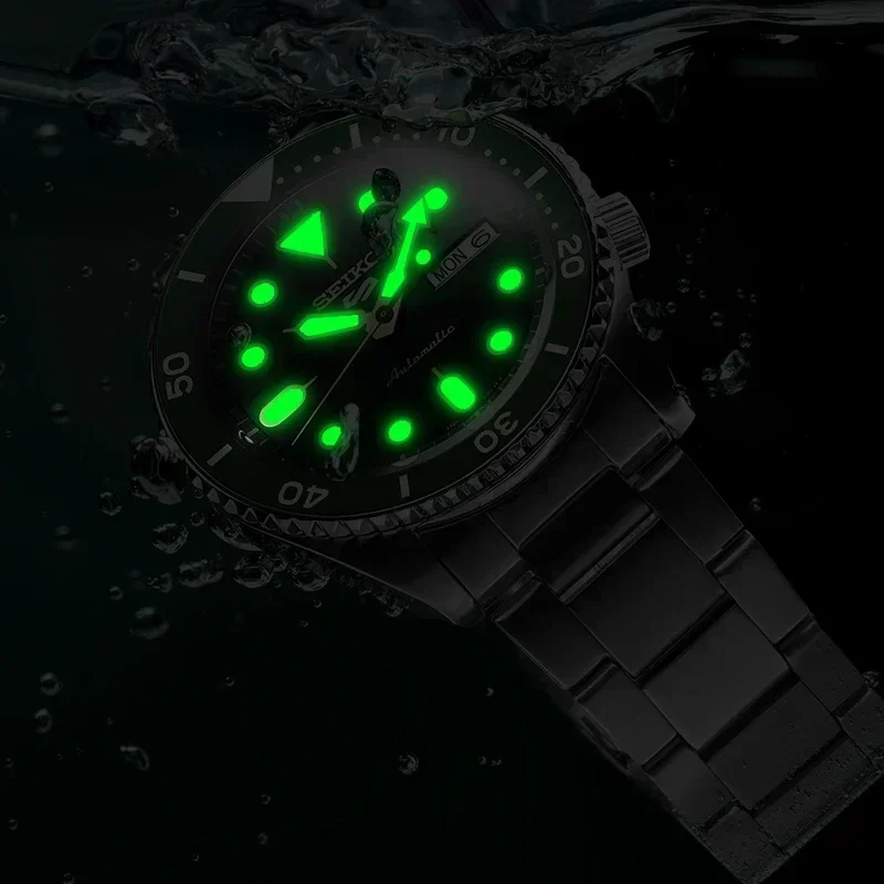 الأصلي Seiko 5 الرياضة الرجال SRPD53K الساعات سلسلة ساعة مقاوم للماء سوار فولاذي جولة للتدوير كوارتز ساعات المعصم