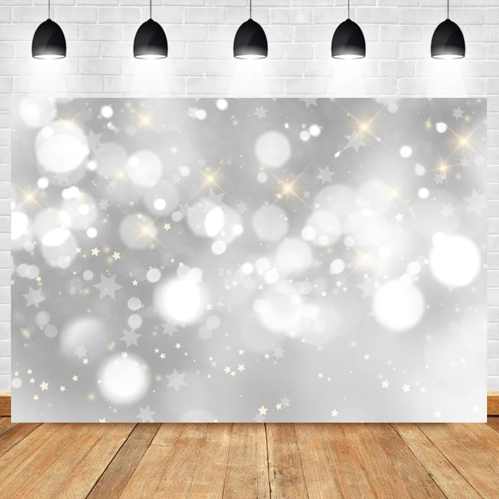 Gold Glitter Backdrop Happy Birthday Square String Lights Girl Woman Birthday Party Photography Background Photo Studio Props