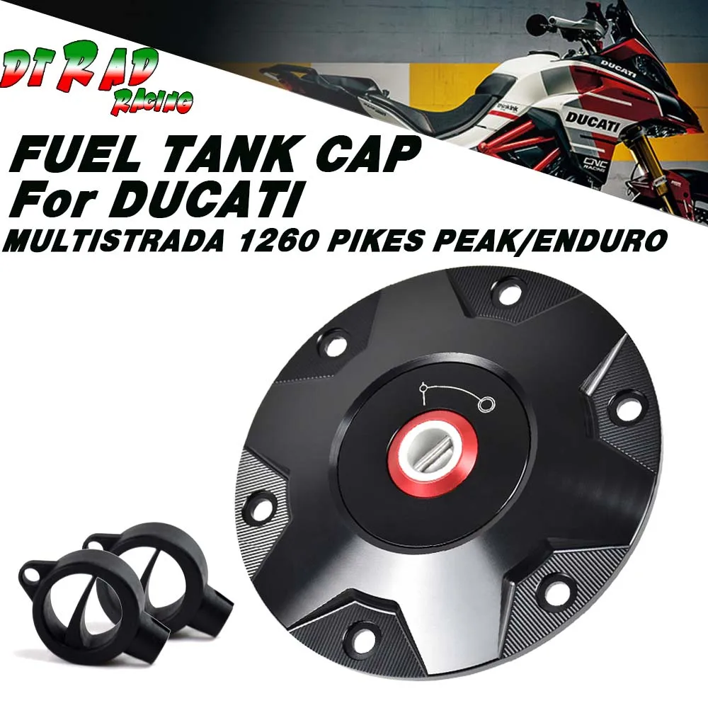 

Motorcycle CNC Racing Anti-Theft Fuel Filler Cap For DUCATI MULTISTRADA 1260 PIKES PEAK/ENDURO Airbox Filter Gasoline Tank Cover