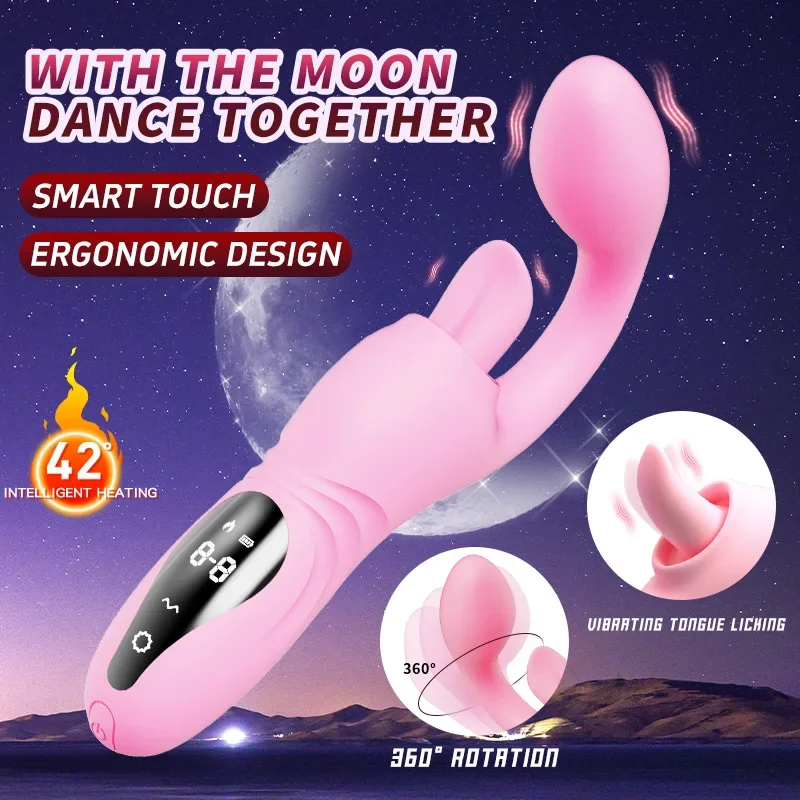 

Heating Tongue Licking Vibrator For Women LCD 360°Rotation Vibration G-Spot prostate massager Stimulator Sex Toys For Couples