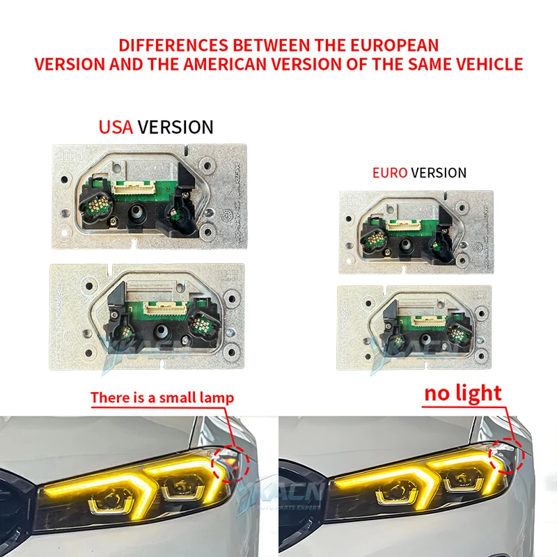 أبيض أصفر أحمر العنبر LED DRL لوحة تركيبية 63115A57072 لسيارات BMW 3 Series G20 G21 G28 LCI LED المصباح النهار الجري الخفيف #3