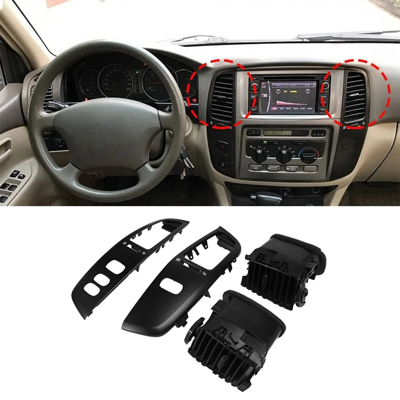 Painel do carro Air Vent Painel Tampa, AC Outlet Frame, LHD Componente, Toyota Land Cruiser 100 LC100 FJ100 UJZ100 1997-2007