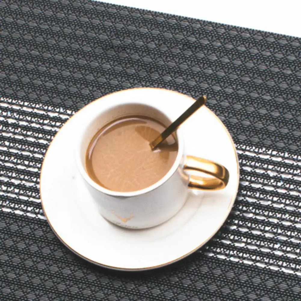 High Temperature Placemats Eco-friendly Thickened Braided Pvc Placemat Set for Kitchen Dining Table Heat-resistant for Manteles