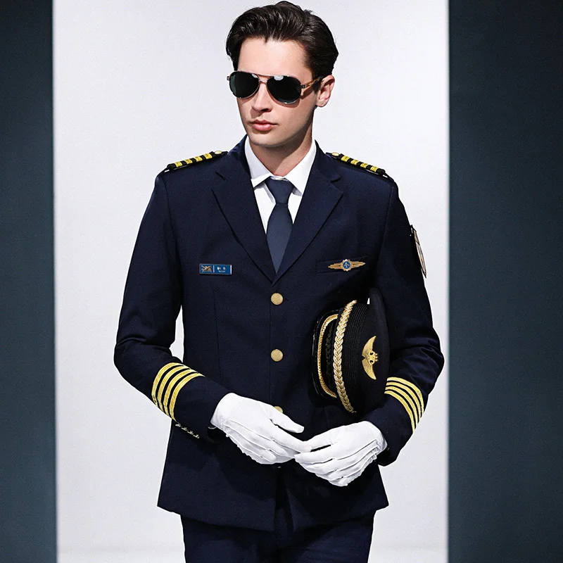 Pilot Airline Uniform Property Workwear Air Captain Uniforme Professional Suits Flight Attendant Men Aviation Uniforms Air Host