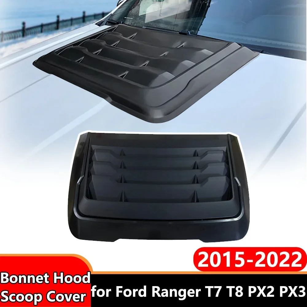 

Auto Exterior Accessories Front Bonnet Scoop Hood Cover For Ford Ranger 2015-2022 T7 T8 Wildtrak Raptor Everest Hood Deflector