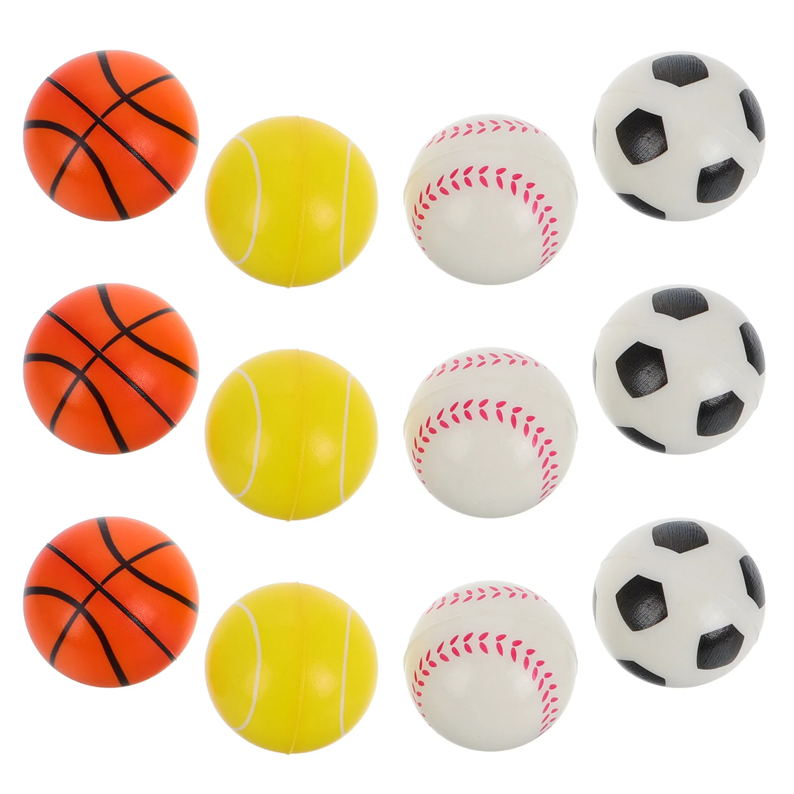 12 Uds pelotas hinchables de espuma suave de PU Mini pelotas deportivas juguetes favores de fiesta baloncesto fútbol tenis juegos relajación