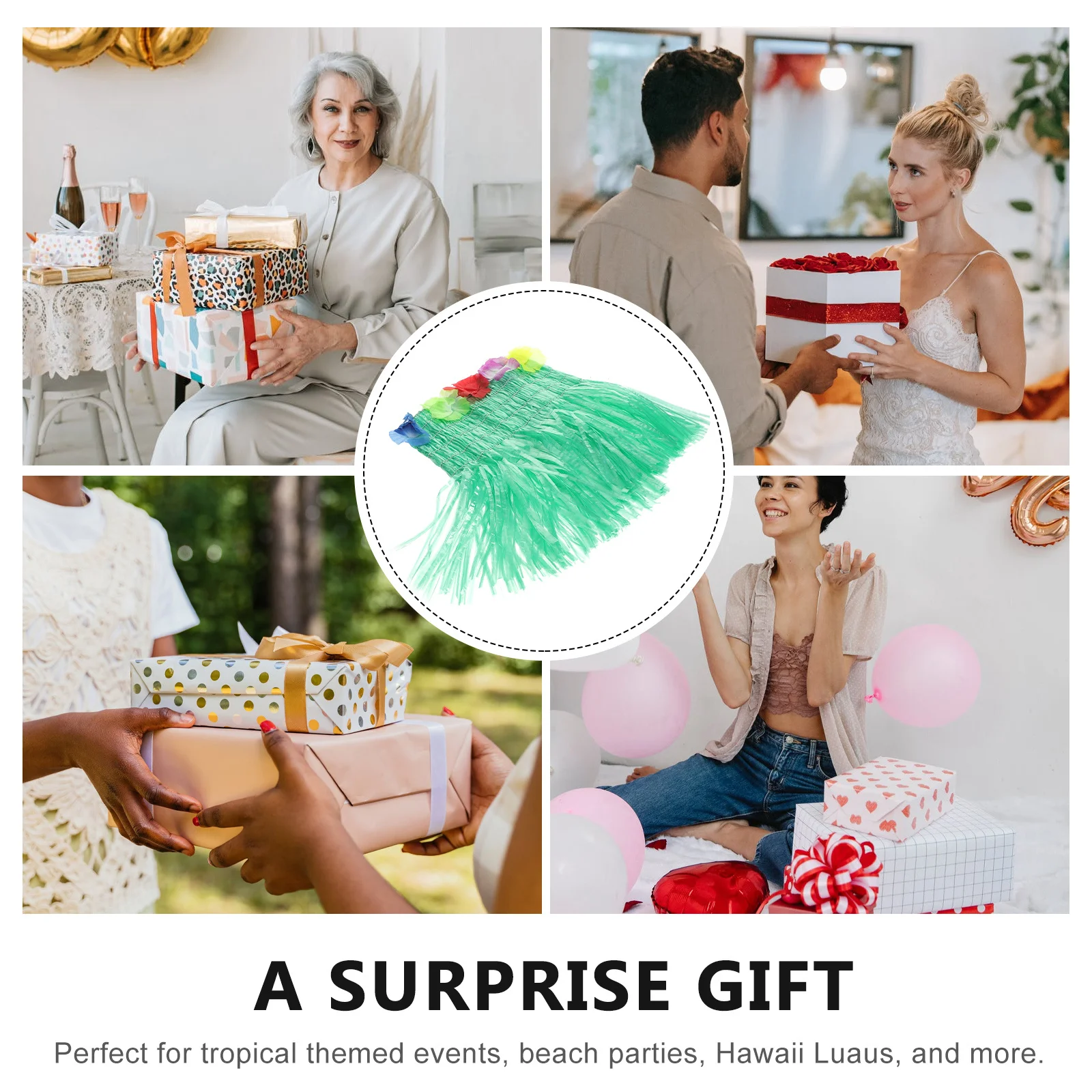 

2Pcs Grass Chest Hula Costume Hawaiian Plastic Party Props Beach Luau Dance Outfit Lightweight Comfortable Hula Dance Costume