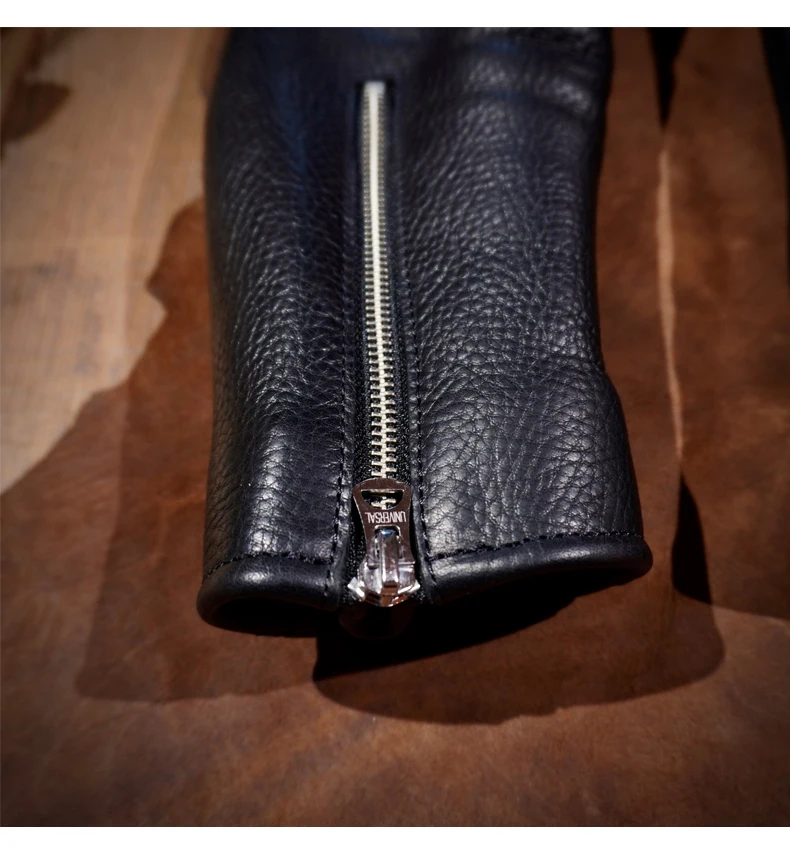 خياط براندو J100 الوقوف طوق 1930S الحبوب الكاملة جلد البقر سترة الرجال قصيرة جلد طبيعي دراجة نارية سترة #5