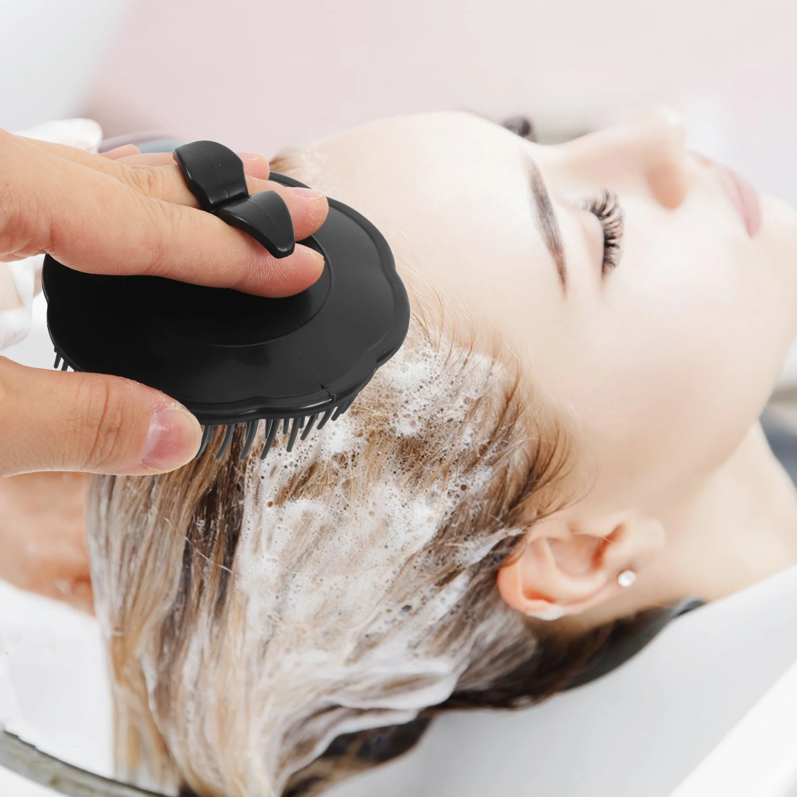 

4Pcs Round Hair Massaging Brush Soft Plastic Scalp Exfoliating Scrubber for Shampoo Scalp Massage and Hair Detangling