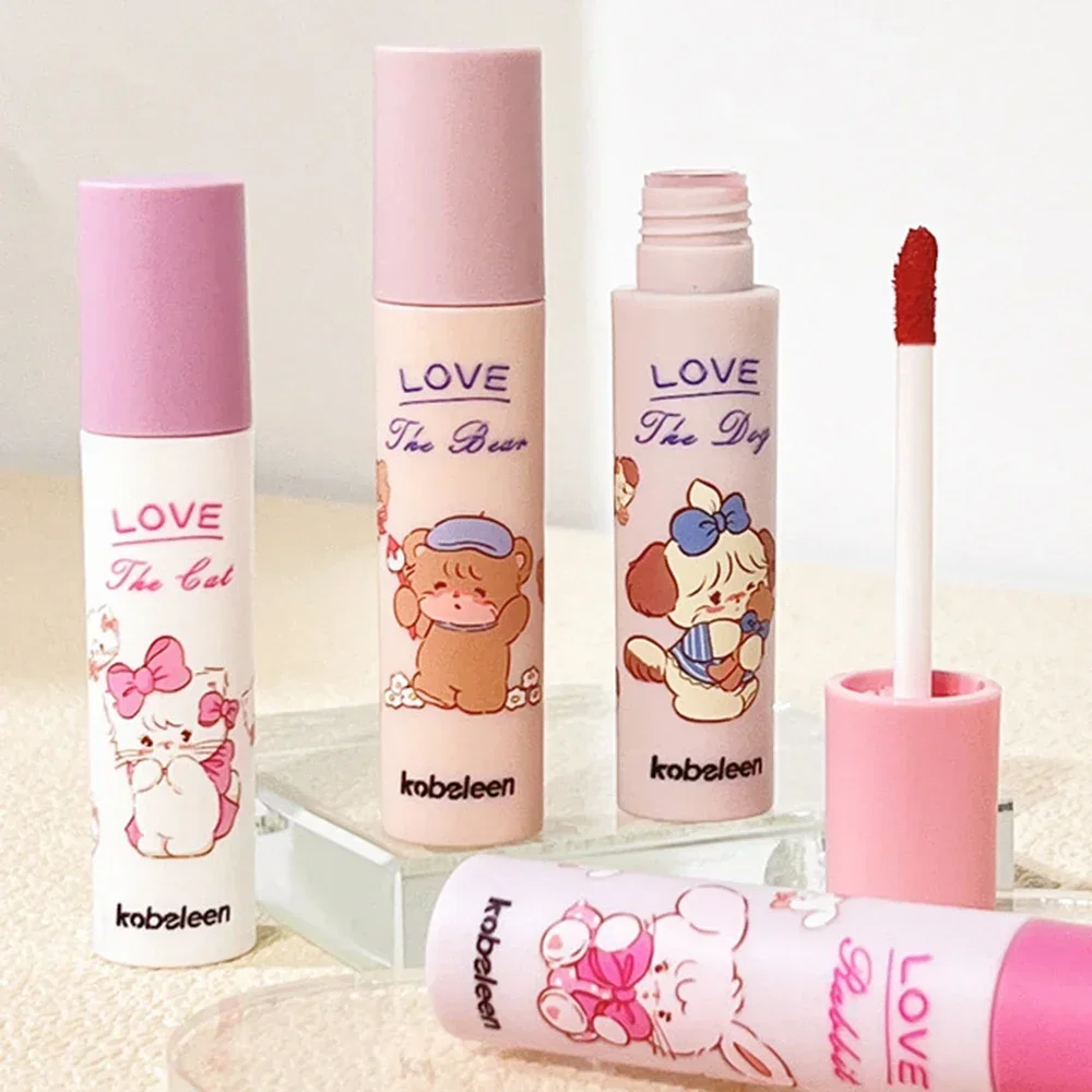 Cute Lipstick Long Lasting Non-stick Cup Waterproof 4 Colors Gloss Velvet Lip Lovely Rabbit Beauty Red Lip Tint Makeup Cosmetic