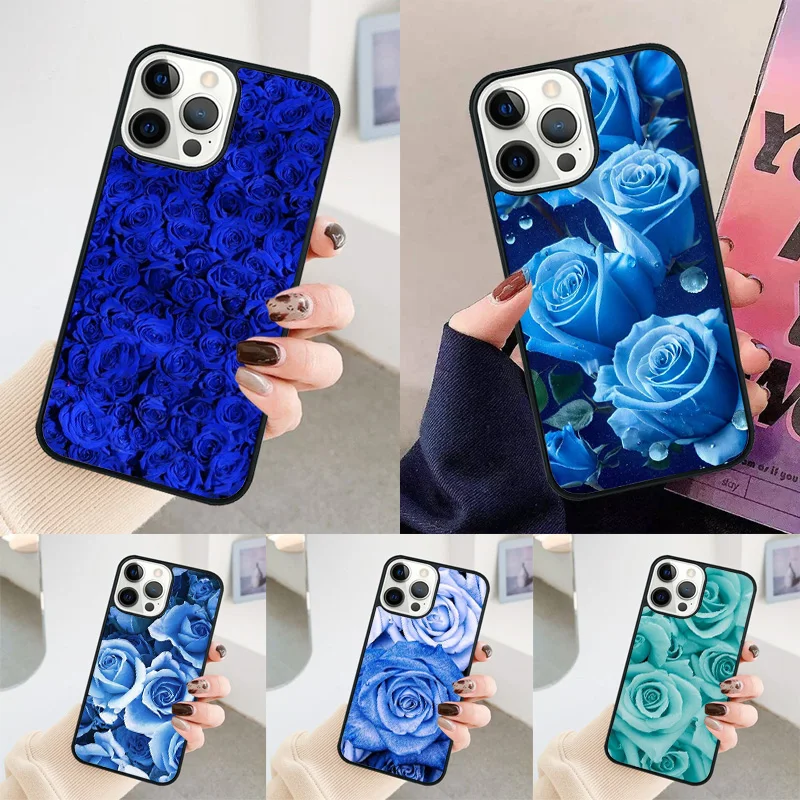 Blue Rose Flower Phone Case For Apple iPhone 17 Air Pro Max Plus Coque For iPhone 17 Air 14 15 16 13 12 Max Cover