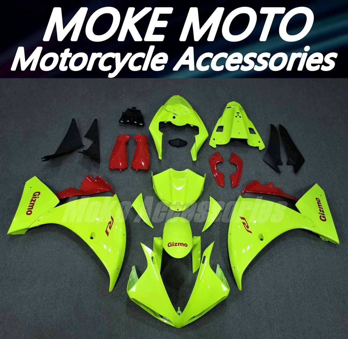 

Motorcycle Fairings Kit Fit For Yzf R1 2009 2010 2011 Bodywork Set High Quality ABS Injection NEW Neon Red fluorescence