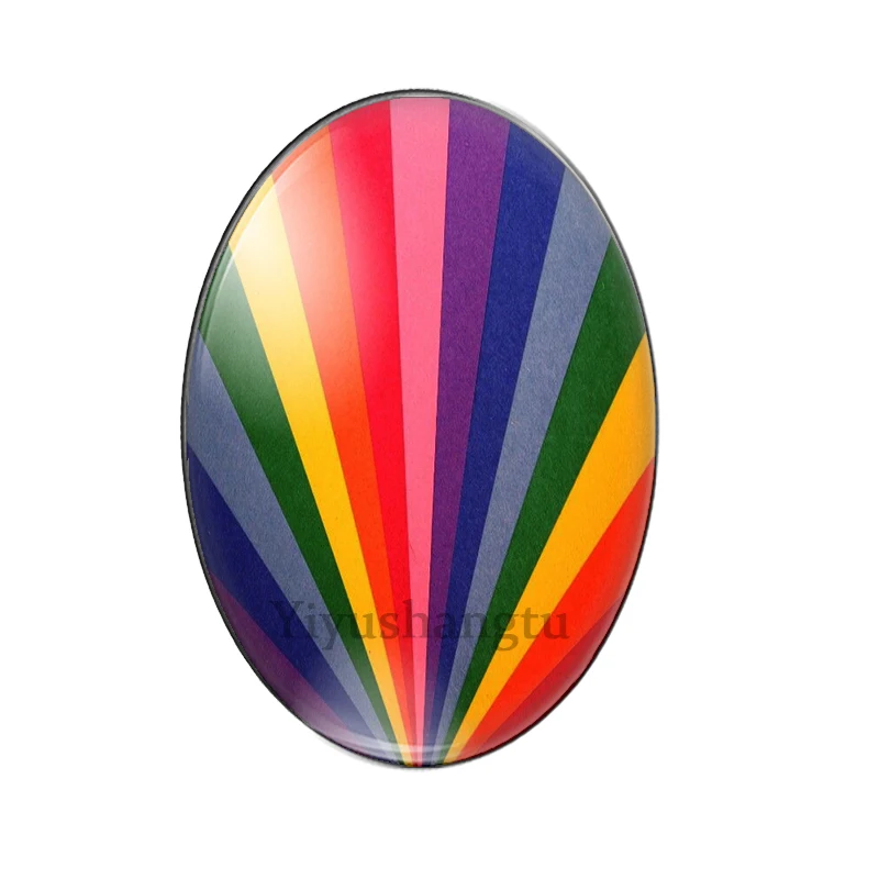Fashionable color bars Irregular pattern 13x18mm/18x25mm/30x40mm Oval photo glass cabochon demo flat back Making findings