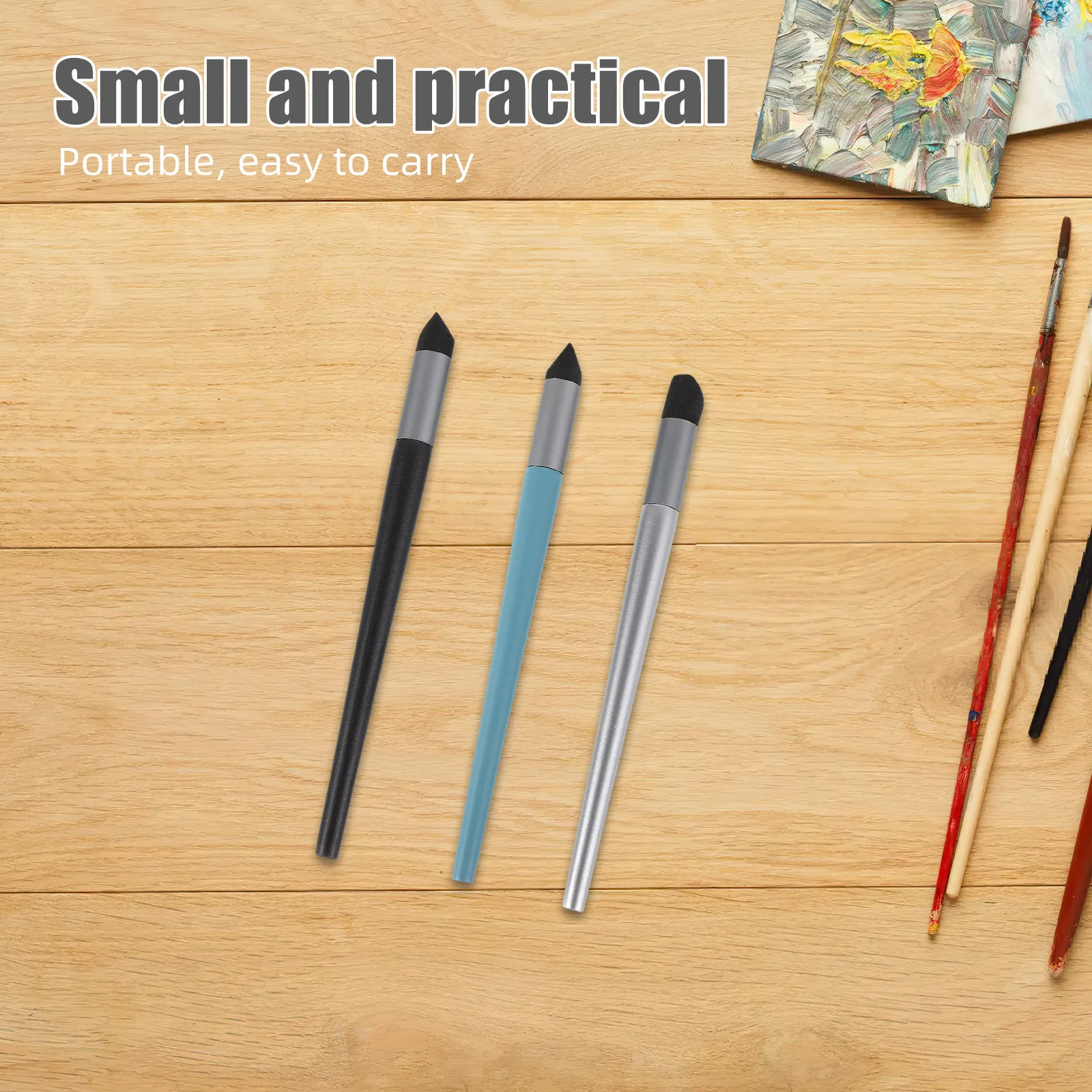 6Pcs Oil Pastel Blending Sponge Pens Round Head Soft Transition Effect Versatile for Colored Pencils Sketches Art Shading Tools